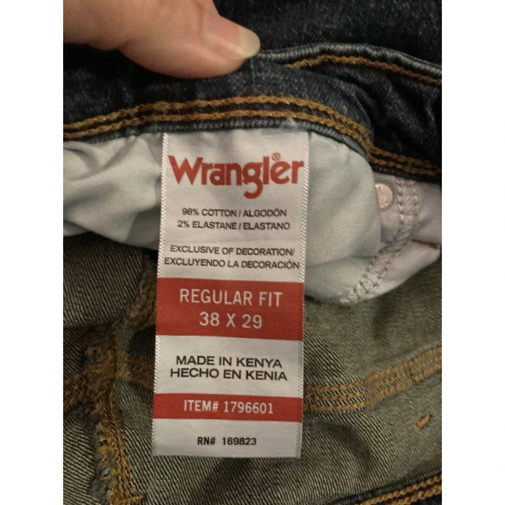 Wrangler Regular Fit Stretch Blue Jeans Lot Of 2 38x29 #1796601 - Picture 9 of 9